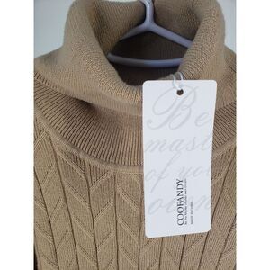 COOFANDY Men's Slim Fit XXL Turtleneck Sweater‎ Casual Knitted Pullover Striped